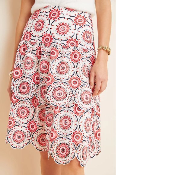 Anthropologie Brynn Embroidered Lace Midi Skirt - Picture 4 of 5